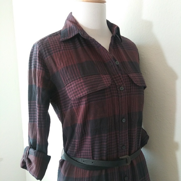 LOFT Dresses & Skirts - ANN TAYLOR LOFT plaid shirtdress. Sz. S